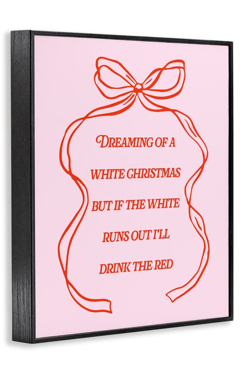 Stupell Industries Dreaming Of A White Christmas Framed Wall Art In Pink