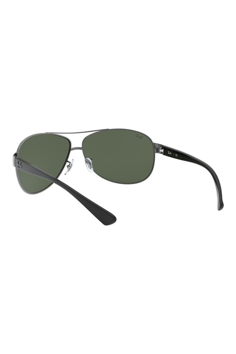 63mm Overzise Pilot Sunglasses, Alternate, color, GUNMETAL GREEN
