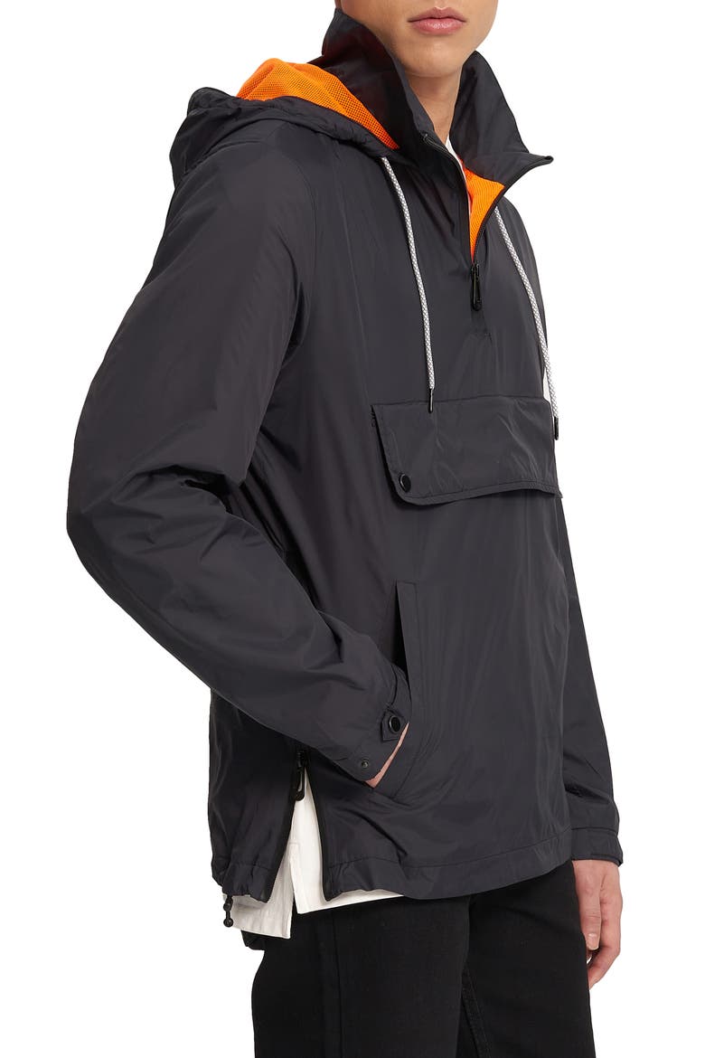Valen Water Resistant Anorak, Alternate, color, BLACK