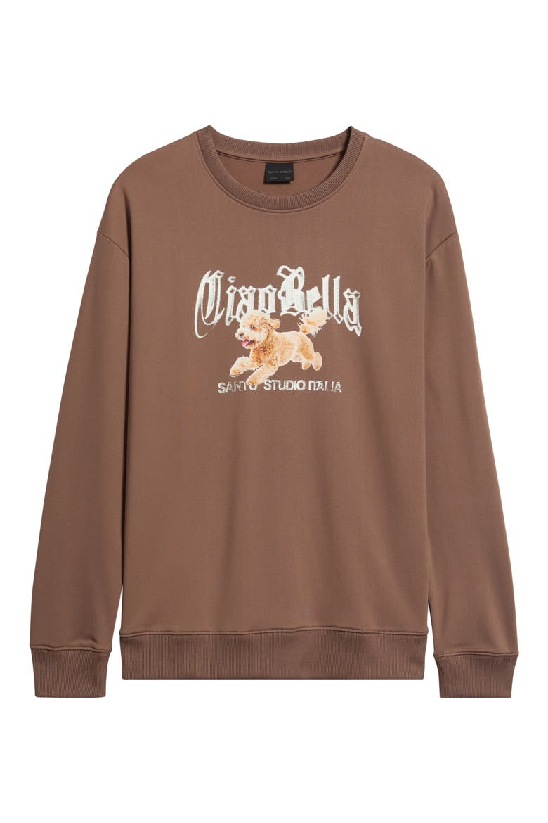 Tempo Ciao Bella Comfort Crewneck Sweatshirt, Alternate, color, ESPRESSO