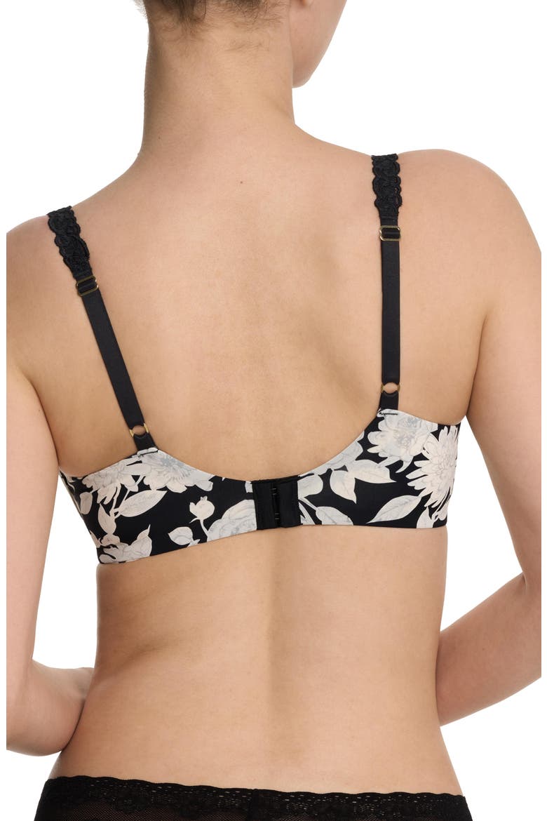 Pure Luxe Plunge Underwire T-Shirt Bra, Alternate, color, BLACK GARDEN ROSE PRINT