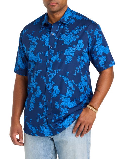 Big & Tall Tonal Floral Sport Shirt V3