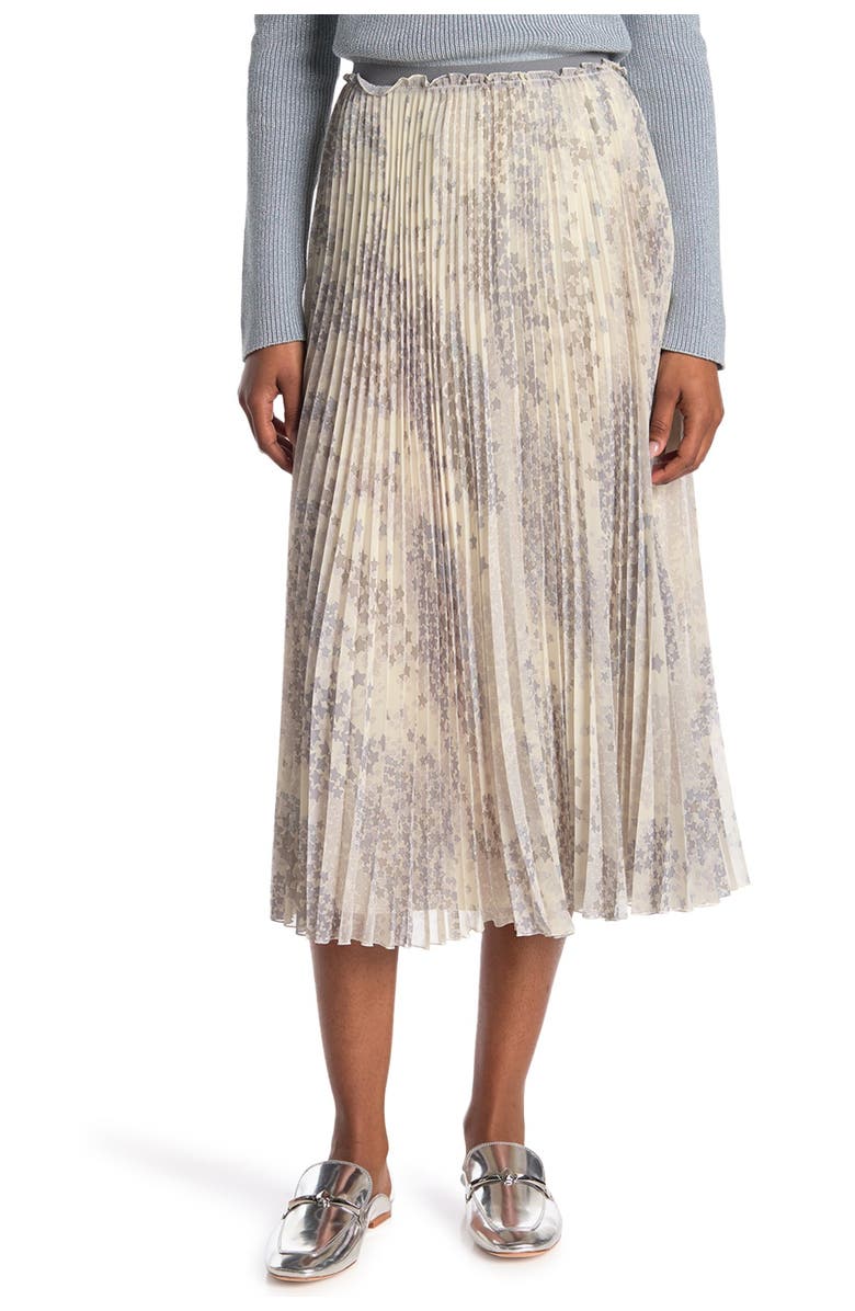 RED Valentino Pleated Cascading Stars Print Chiffon Maxi Skirt, Alternate, color, 