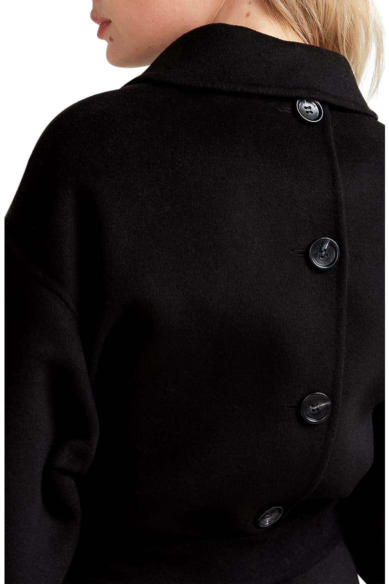 Wide Awake Split Hem Wool Blend Coat, Alternate, color, BLACK