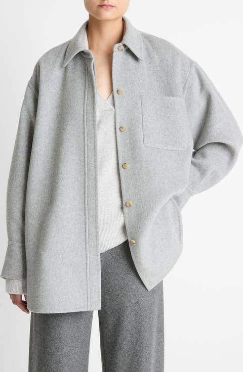 Double Face Wool Blend Shirt Jacket