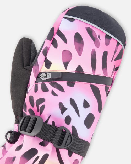 Deux Par Deux Girls Winter Mittens Teknik Animal In Multi