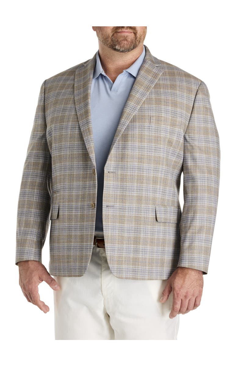 Michael Kors Big & Tall Plaid Sport Coat, Main, color, Tan