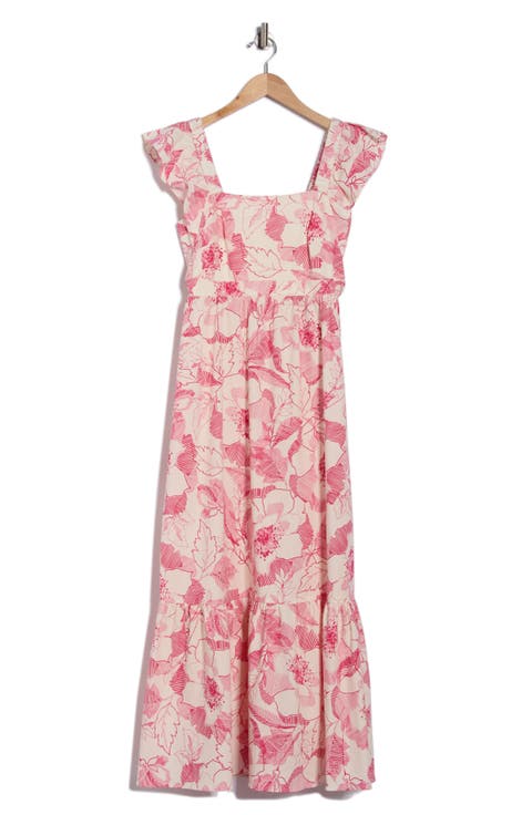 Ruffle Sleeve Square Neck Maxi Dress