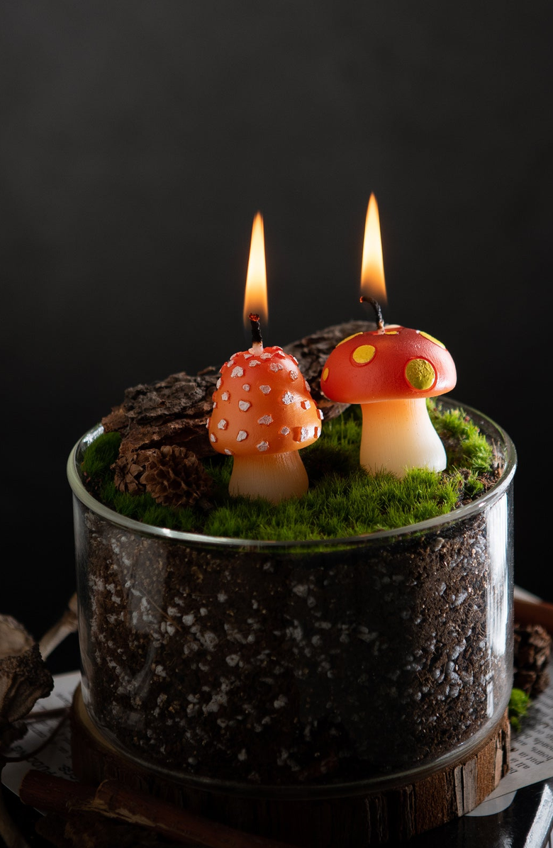 Southlake gifts Mini Mushroom Candle Set, Alternate, color, Red With White Spots