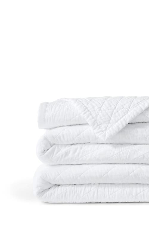 Lands' End Solid Diamond Double Voile Quilt In White