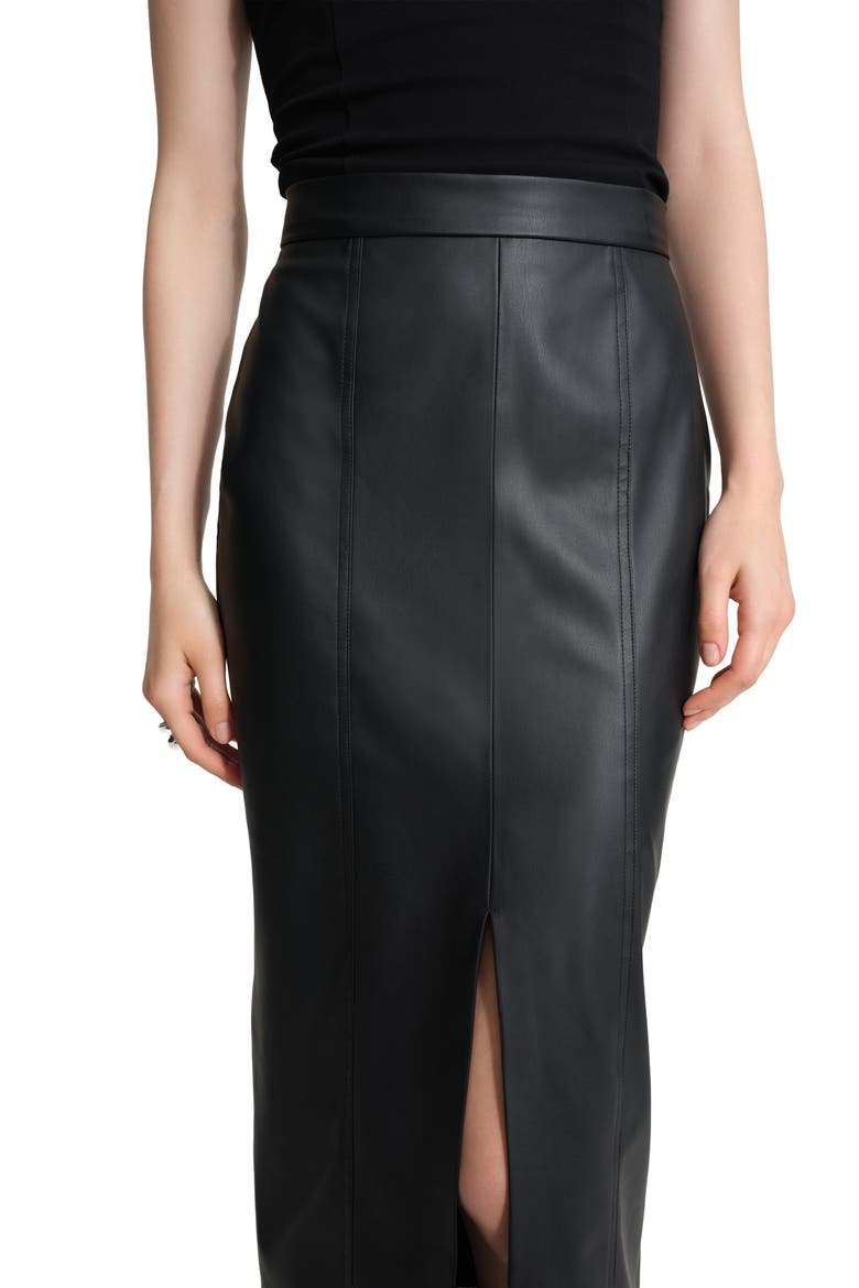 Nerida Faux Leather Maxi Skirt, Alternate, color, BLACK