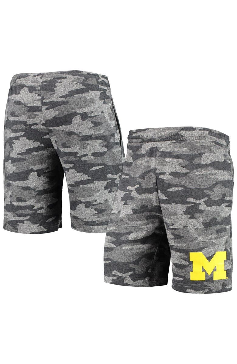CONCEPTS SPORT Men's Concepts Sport Charcoal/Gray Michigan Wolverines Camo Backup Terry Jam Lounge Shorts, Alternate, color, 