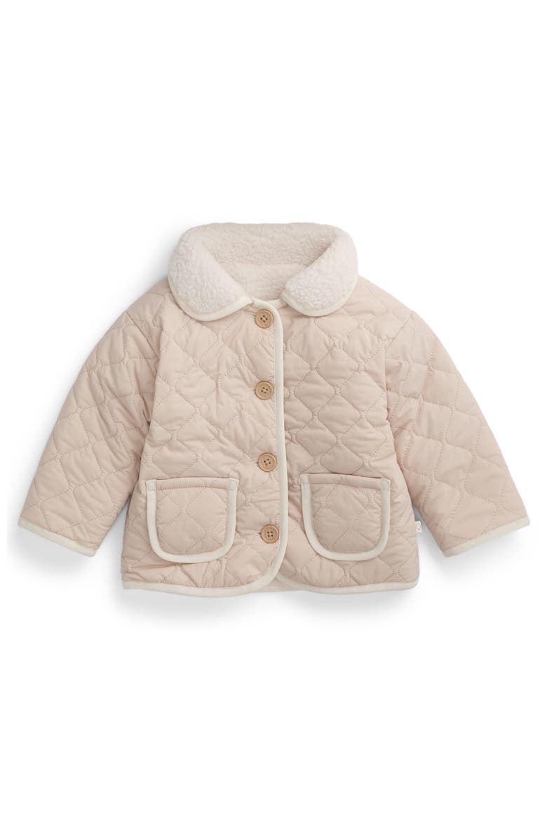 Reversible Quilted Borg Jacket, Main, color, Smoke Gray