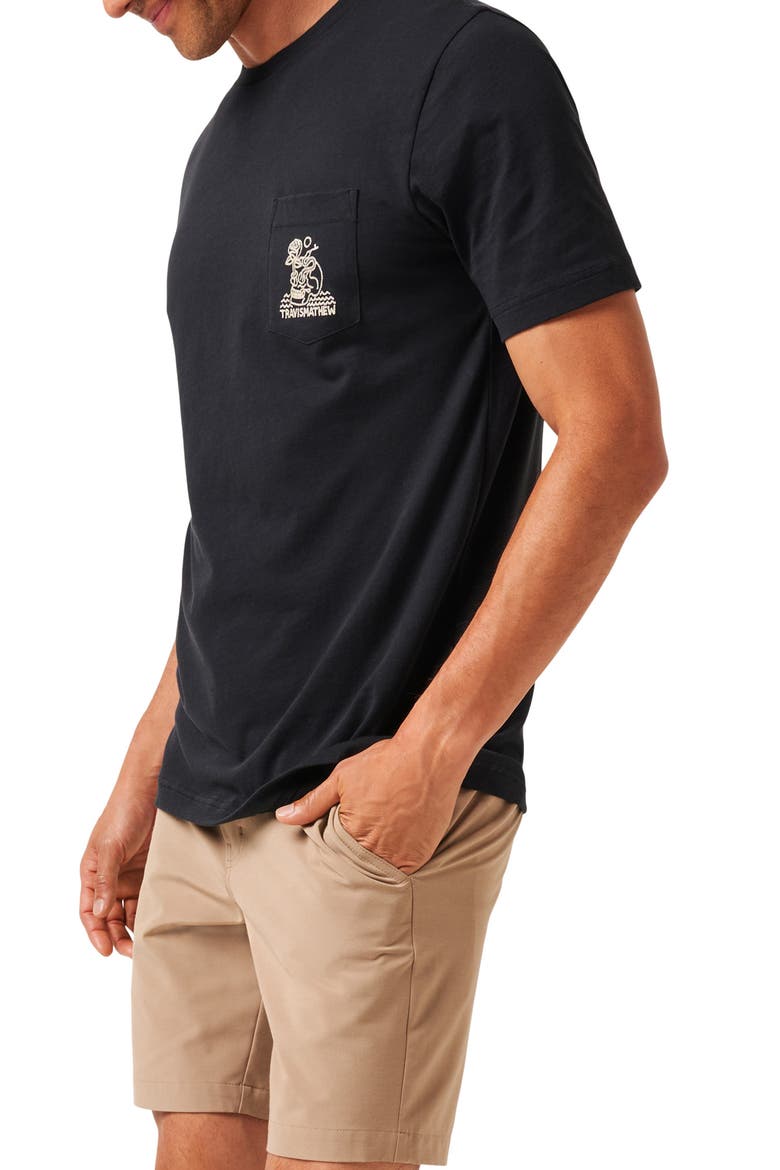 Cave Embroidered Pocket T-Shirt, Alternate, color, BLACK