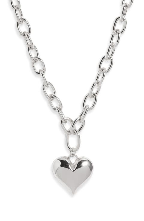 Puffy Heart Chain Necklace