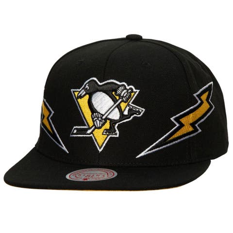 Men's Mitchell & Ness Black Pittsburgh Penguins Double Trouble Lightning Snapback Hat