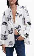 Desigual Collage Print Peak Lapel Blazer