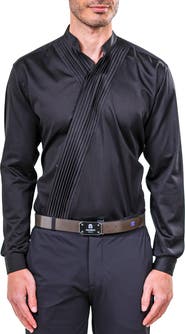 Maceoo Kymono Asymmetric Pleat Button-Up Shirt