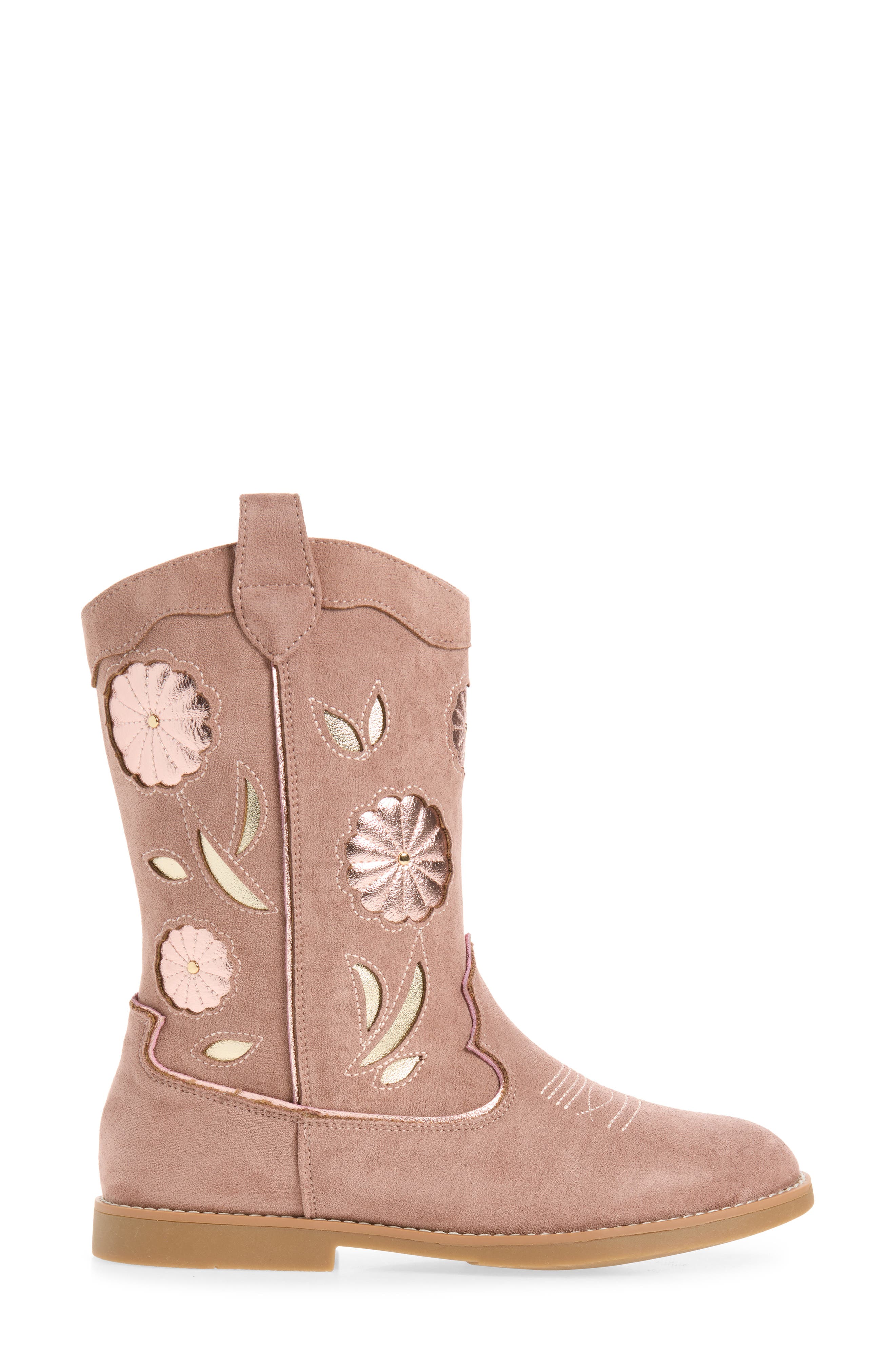 Kids' Marrlow Floral Western Boot, Alternate, color, PINK BLUSH