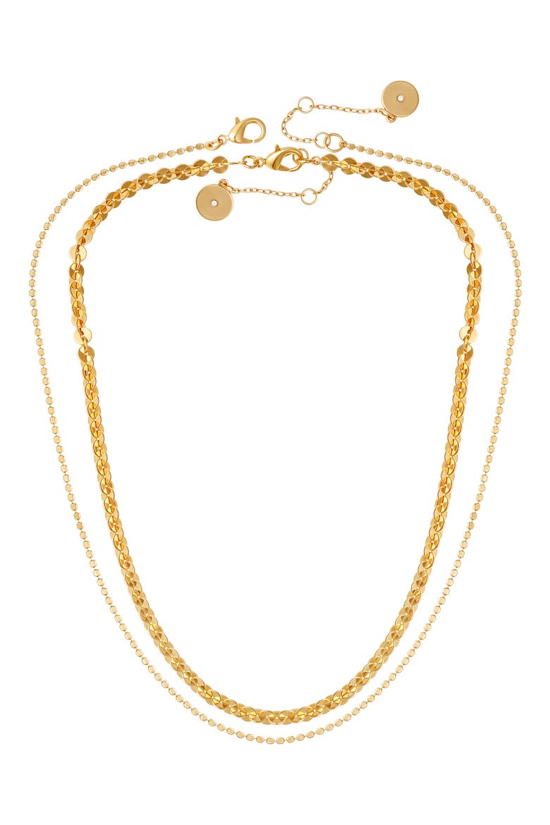 Set of 2 Mixed Chain Necklaces, Alternate, color, GOLD TONE