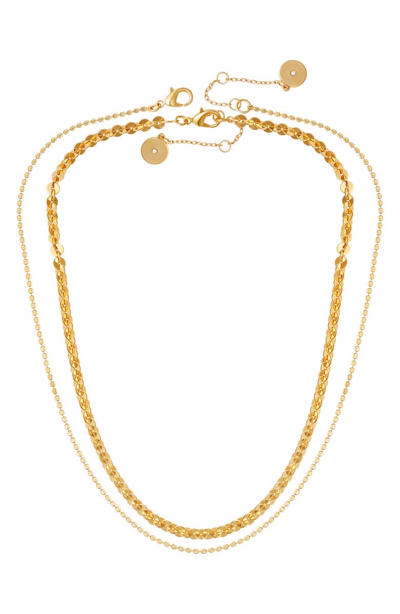 Vince Camuto Set of 2 Mixed Chain Necklaces, Alternate, color, Gold Tone