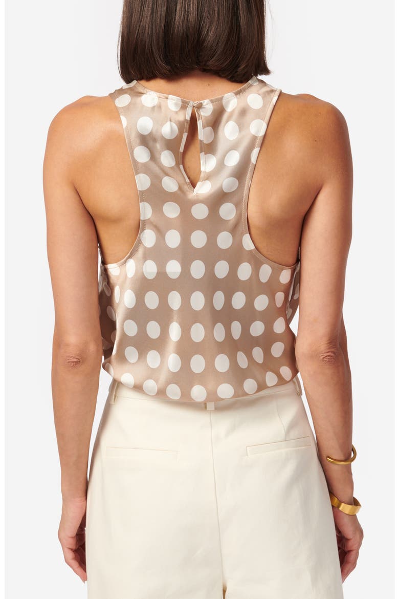 Floriana Racerback Silk Tank, Alternate, color, MACRO DOT