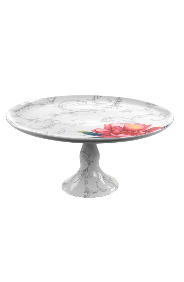 MARTHA STEWART Fine Ceramic Cake Plate, Alternate, color, White