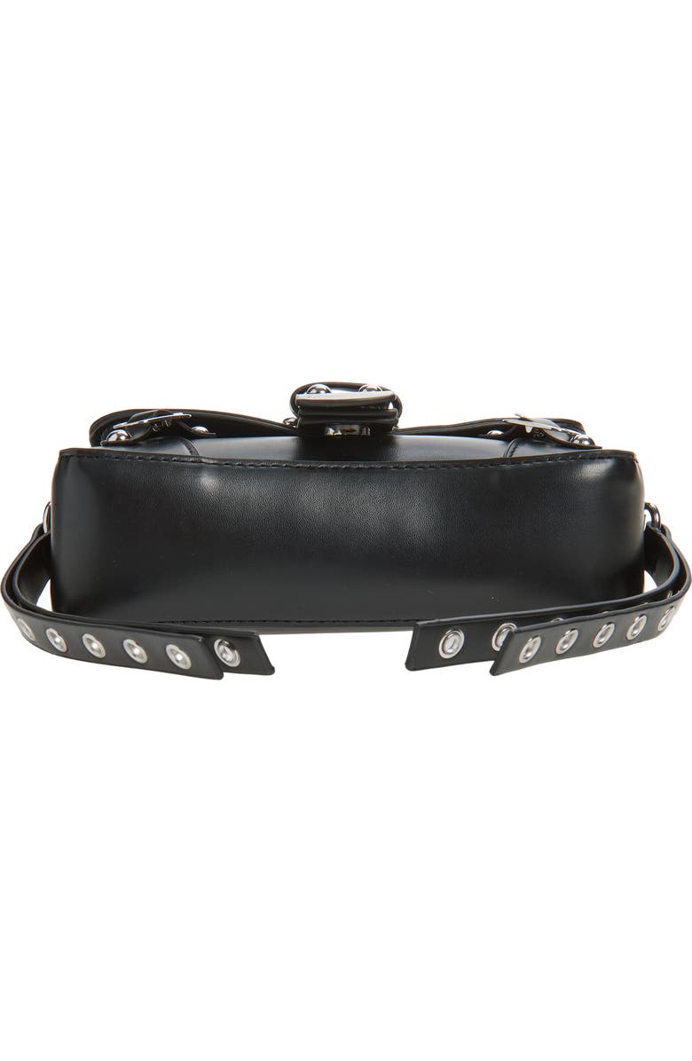 BP. Buckle Rivet Faux Leather Shoulder Bag, Alternate, color, Black