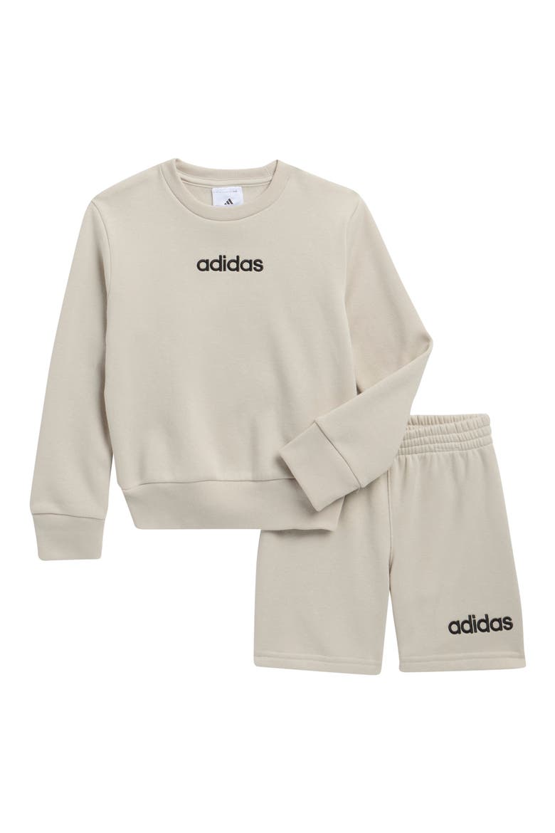 Kids' Fleece Sweatshirt & Shorts Set, Main, color, WONDER ALUMINA