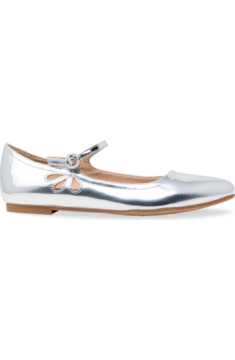 CHASE AND CHLOE Mary Jane Ballerina Flat, Alternate, color, Silver Metallic
