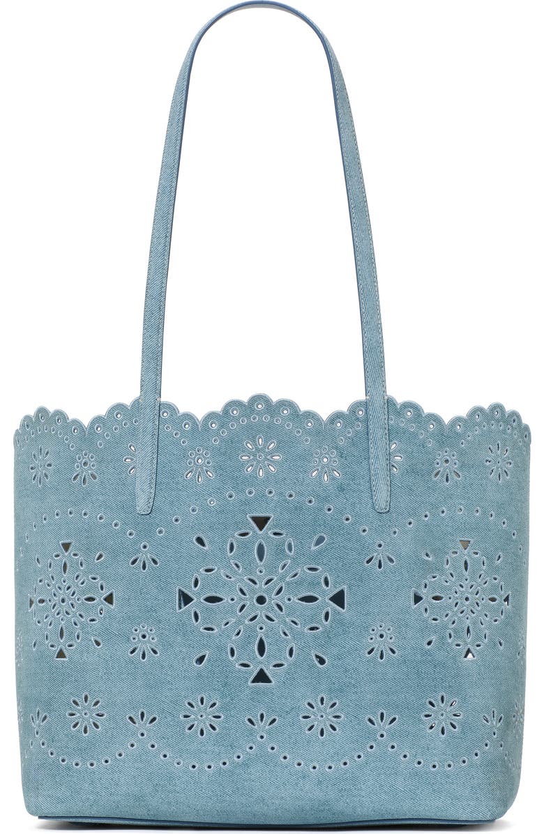 Kate Spade New York do it all spade floral perforated leather tote, Alternate, color,