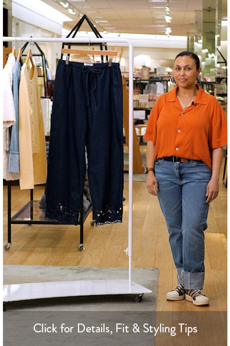 Eyelet Denim Pull-On Pants video