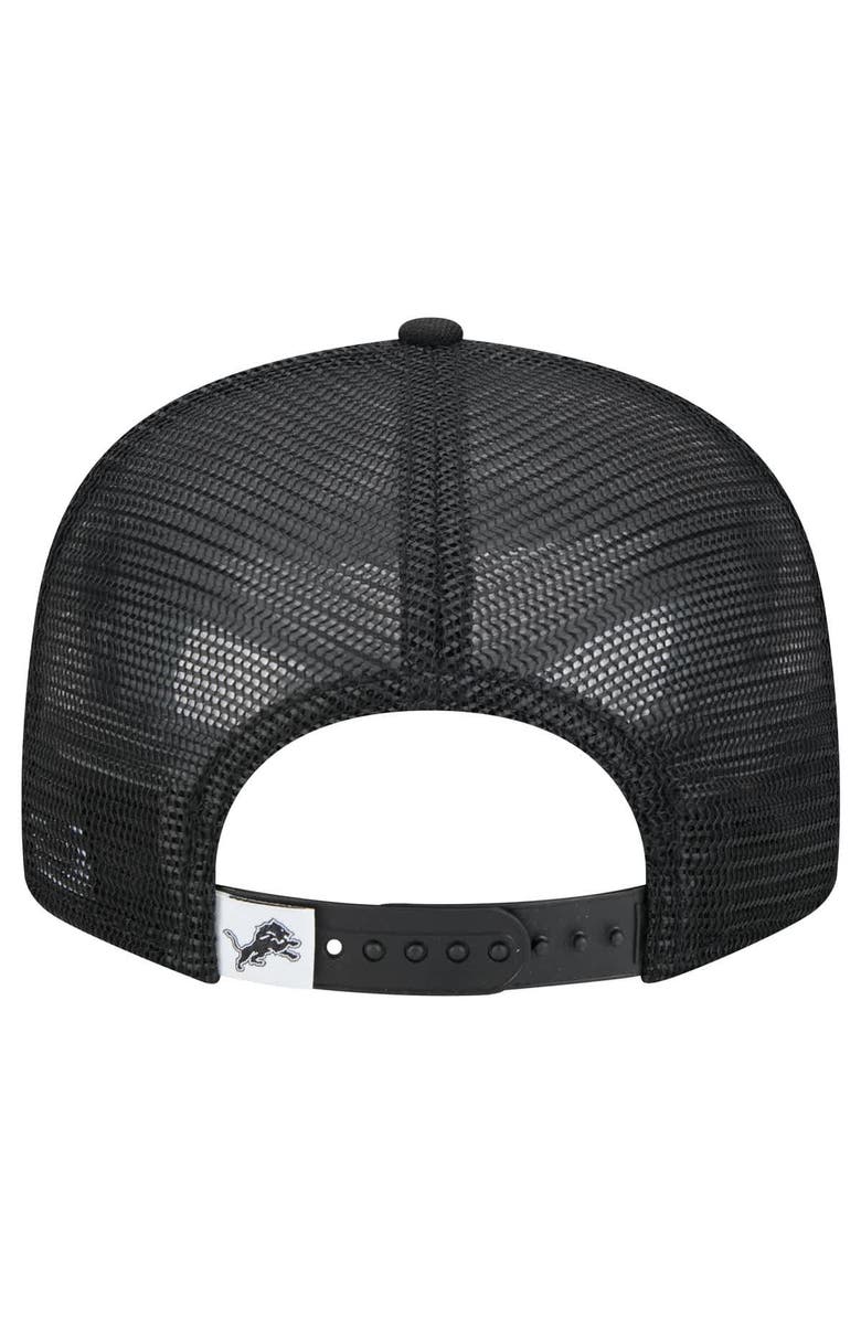 New Era Men's New Era Black Detroit Lions Main Trucker 9FIFTY Snapback Hat, Alternate, color, Black