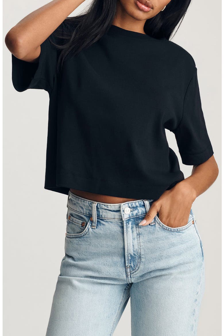 Riley Crewneck T-Shirt, Main, color, BLACK