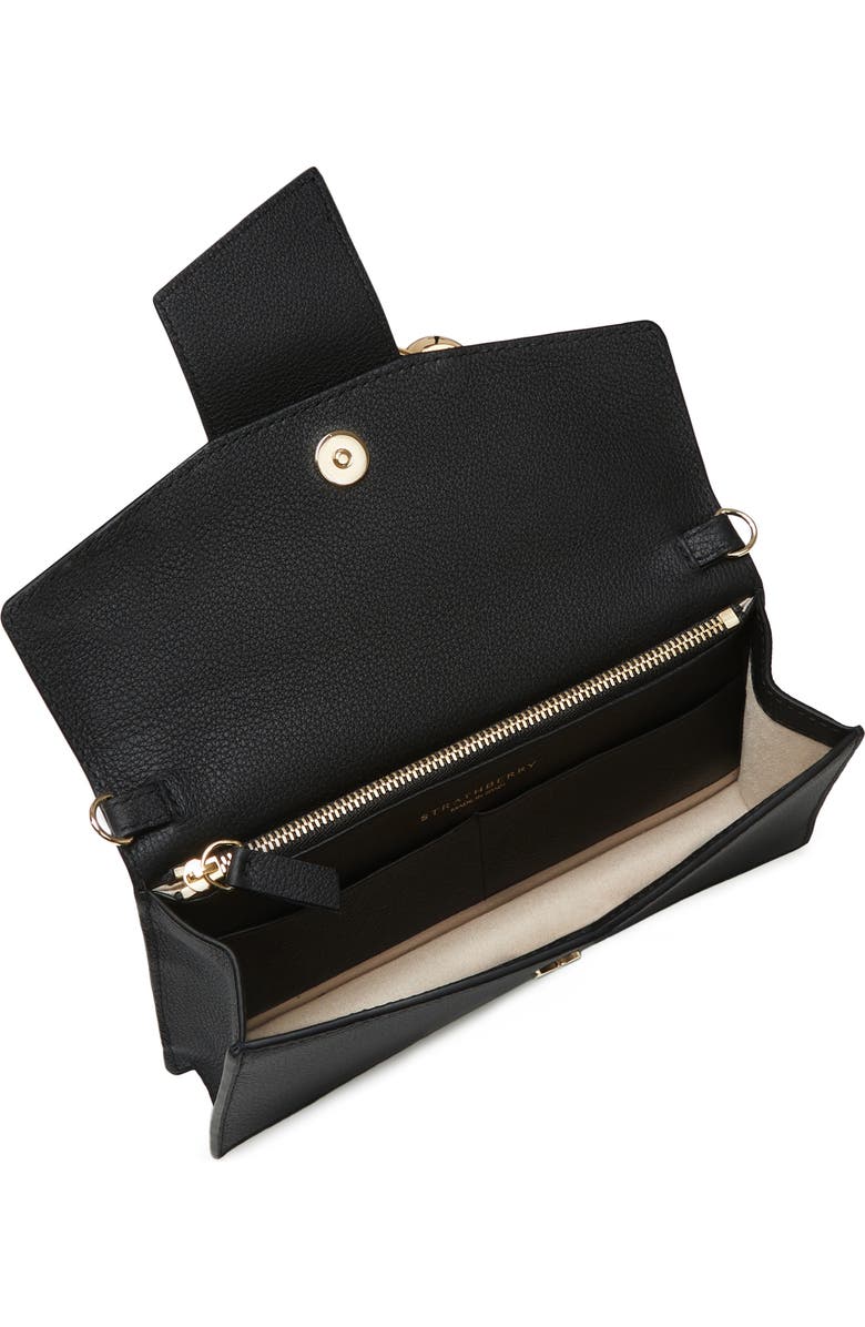 Strathberry Crescent on a Chain Croc Embossed Leather Shoulder Bag, Alternate, color,