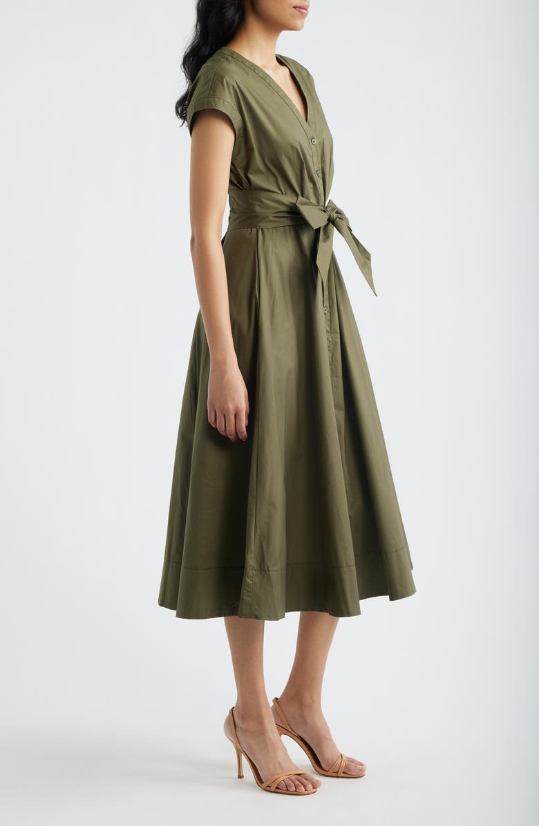 Halogen<sup>®</sup> Tie Front A-Line Dress, Alternate, color, Olive Night