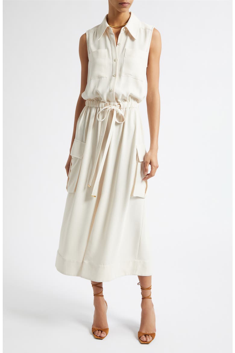 Payton Sleeveless Shirtdress, Main, color, BONE