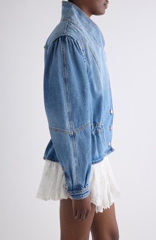 Isabel Marant Dolie Puffed-sleeve Jacket In Blue