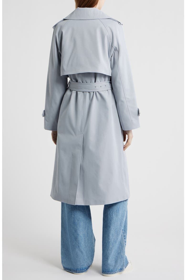 Longline Trench Coat with Double Gun Flap, Alternate, color, SILVER SMOKE