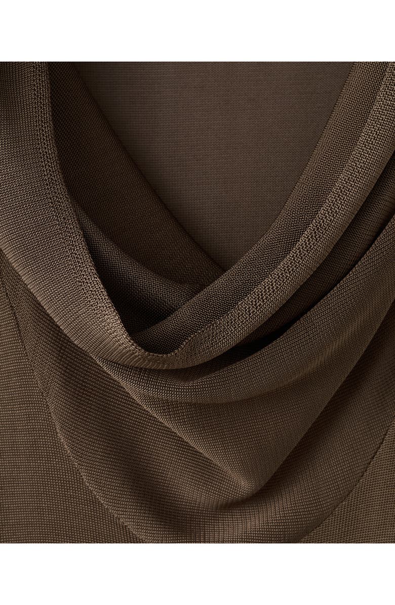 MANGO Draped Back Knit Maxi Dress, Alternate, color, Chocolate