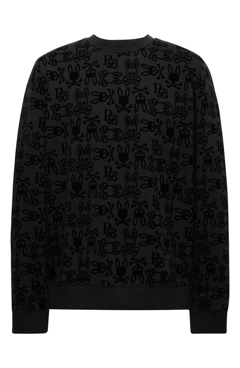 Psycho Bunny Reed Flocked Logo Sweatshirt, Alternate, color,