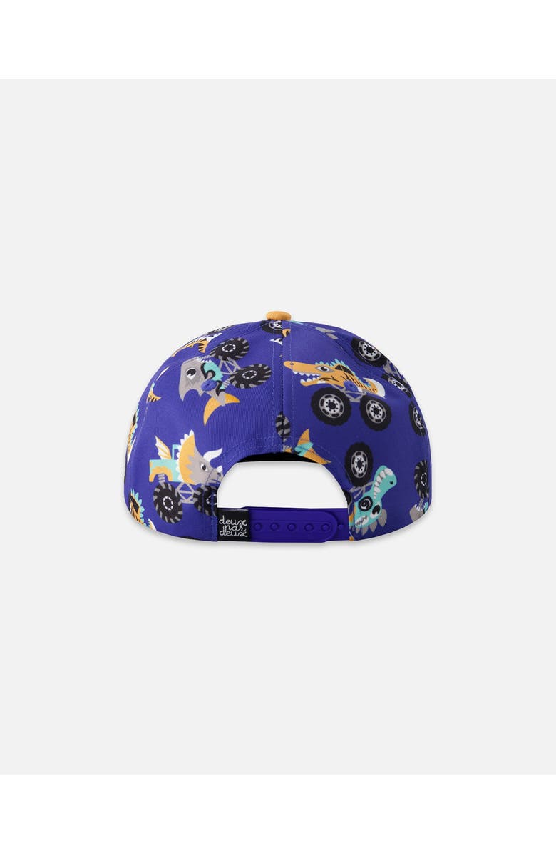 Deux par Deux Flat Brim Truck Print Cap, Alternate, color, Blue Printed Trucks
