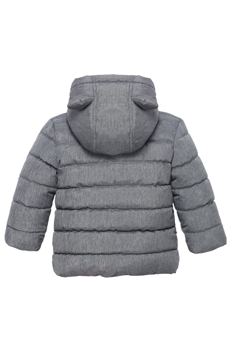 Rokka&Rolla Bear Fleece Hooded Puffer Jacket, Alternate, color, Gray Textured
