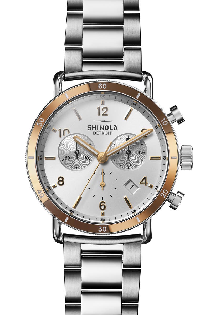 Shinola 40mm Canfield Sport Chronograph Bracelet Watch, 40mm, Main, color,