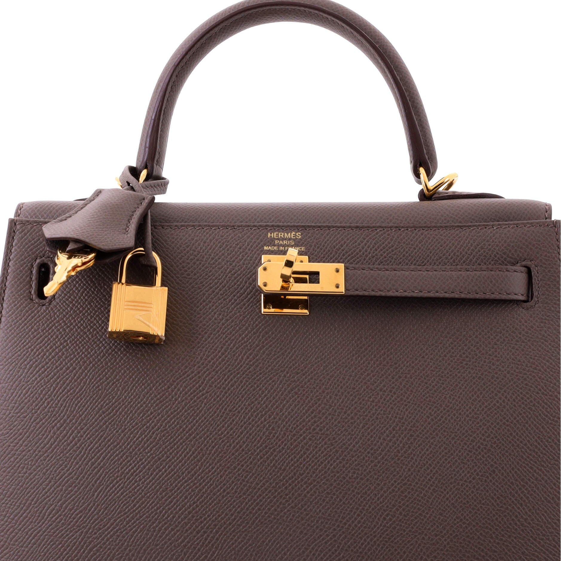 Pre-Owned Hermes Kelly Handbag Grey Epsom with Gold Hardware 25, Alternate, color, Etain