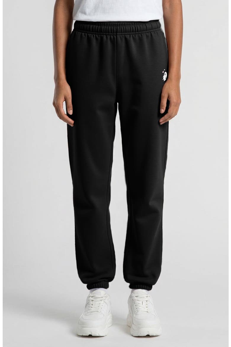 Heartly Ghost Midweight Relaxed Fleece Track Pants, Main, color, Black