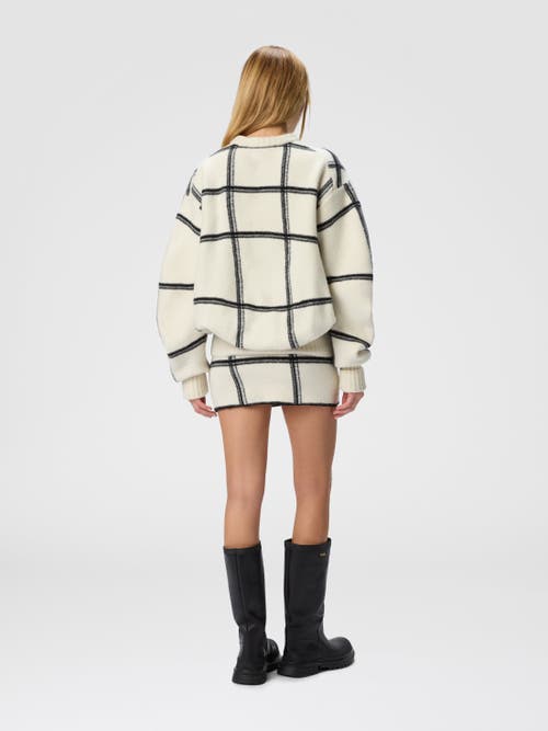 Missoni Oversized Wool Check Crew Neck Sweater In White