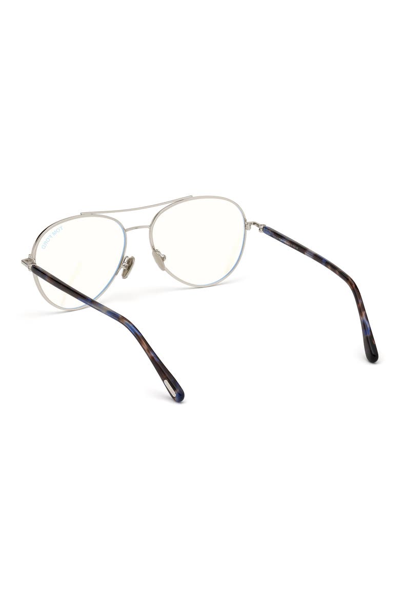 55mm Blue Light Blocking Glasses, Alternate, color, SHINY PALLADIUM/ BLUE HAVANA