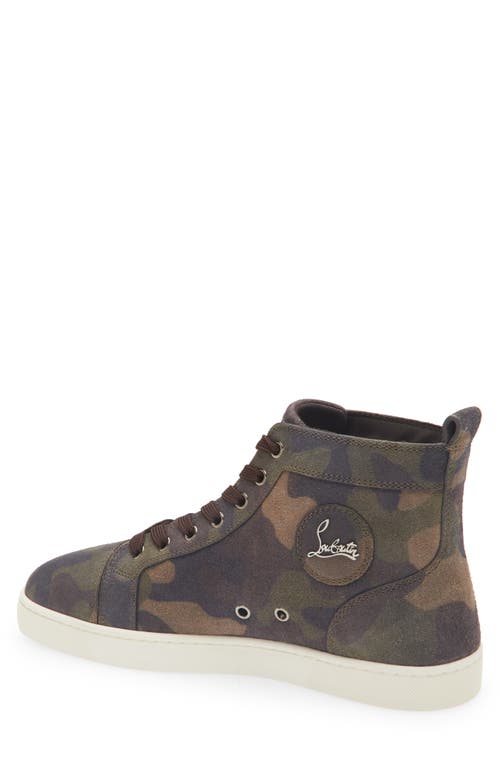 Christian Louboutin Louis Crosta Camouflage High Top Sneaker In Multi