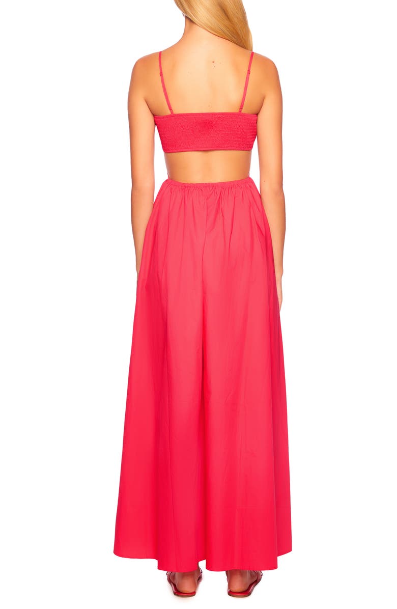 Susana Monaco Cutout Cotton Poplin Maxi Sundress, Alternate, color,